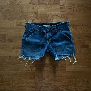 abercrombie kids Jean Shorts Denim Low Rise Stretch Blue Cut Off 16 girls pocket
